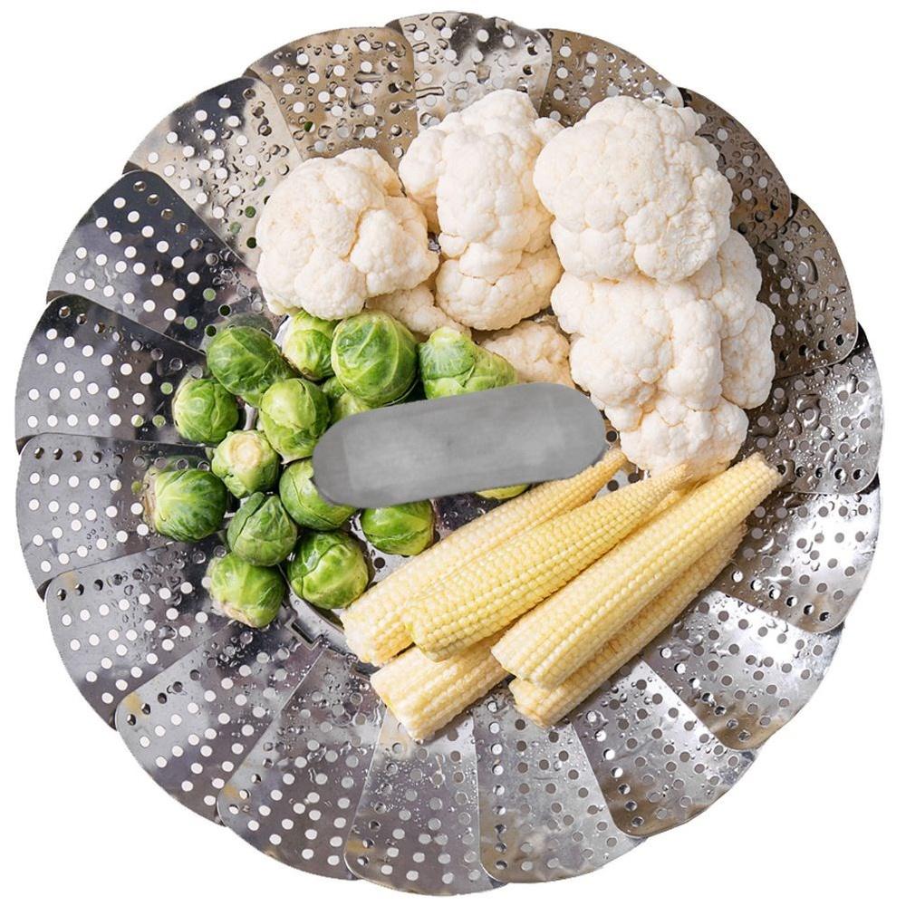 Orion Foldable Stainless Steel Steaming Insert for Vegetables and Dumplings 14-23 cm