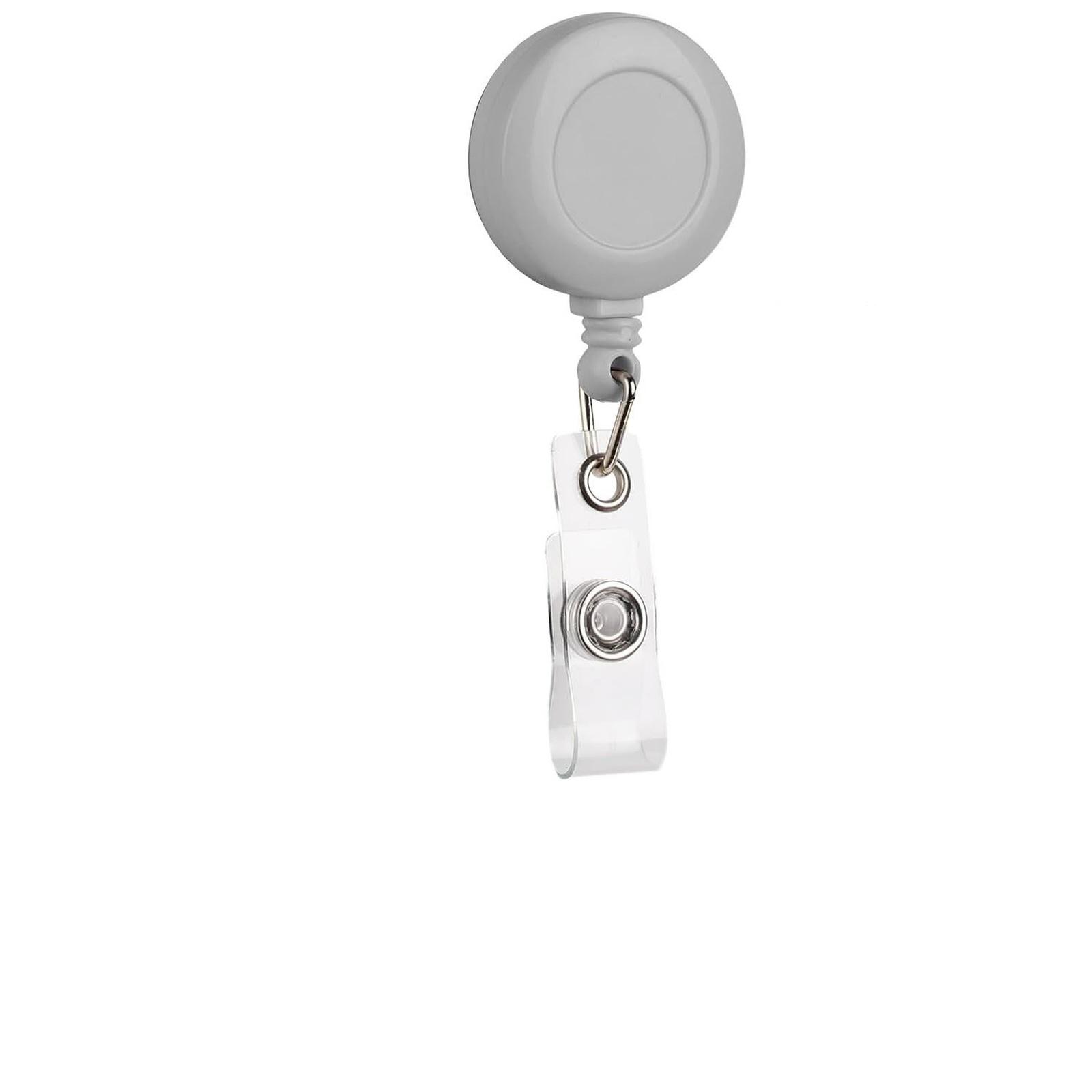 Badge Reel Retractable Clip with Clear Vinyl Strap for ID Card Holder Office Nurse Teacher Work Badge Reel with Durable Clip and Smooth Retraction one size