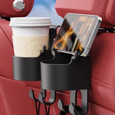 2pcs Car Seat Headrest Hook Hanger Storage Organizer with Cup Holder for Handbag Fit Universal Vehicle Car Accessories