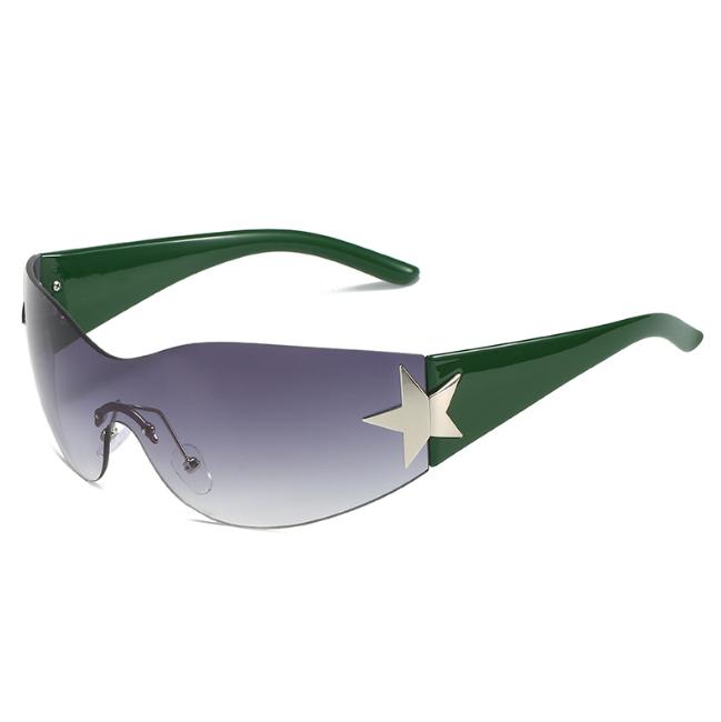 Luxury Brand Punk Sunglasses New Women Men 2000's Wrap Around Sun Glasses UV400 Female Sport Shades Eyewear De Sol Oculos