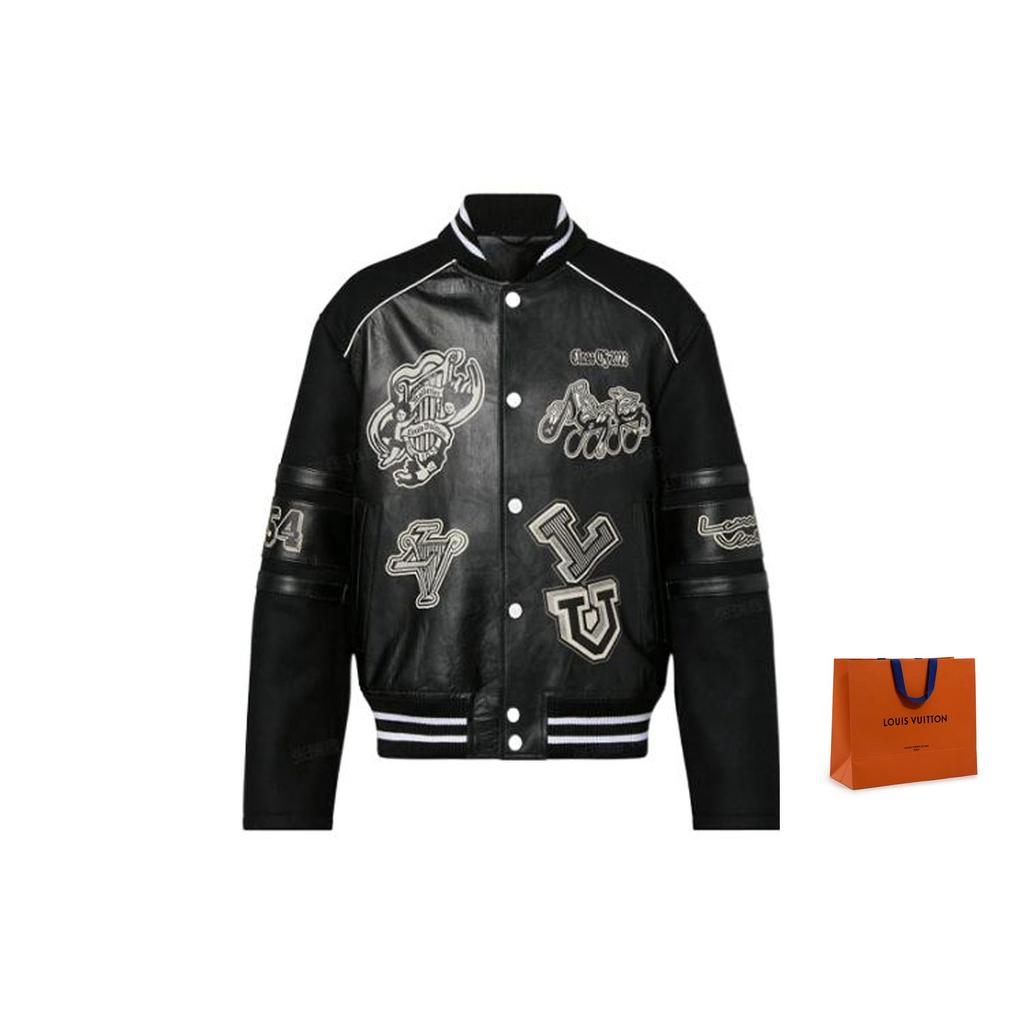 LOUIS VUITTON Pre Owned 2023 Applique detail Varsity Bomber Jacket 1AAUYZ