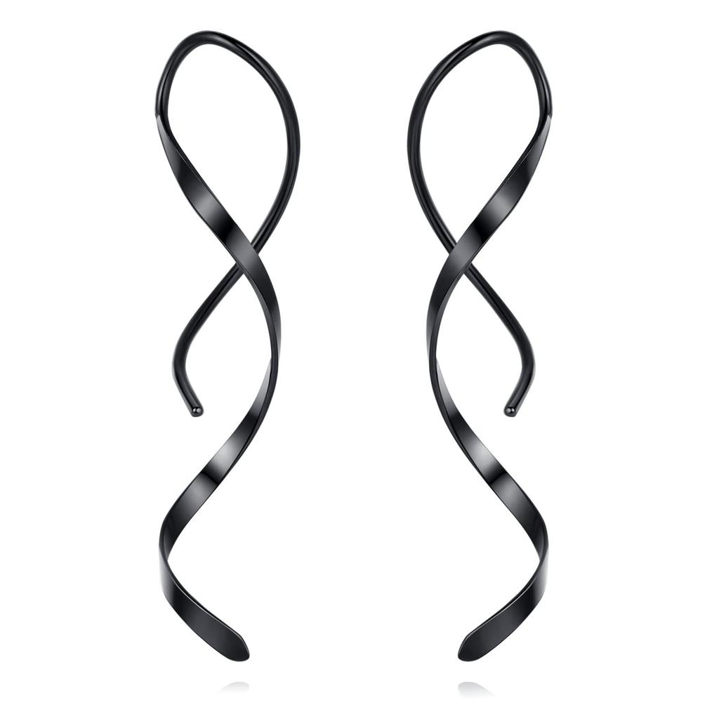 Spiral Ear Line Spiral Earrings Stainless Steel Spiral Line Earring for Women