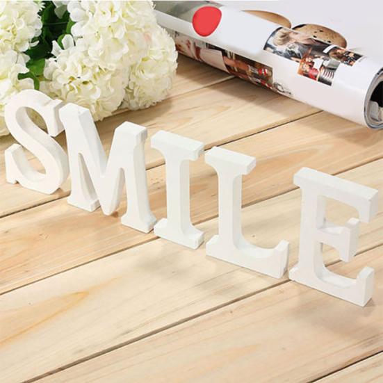 1 Pc White Wooden Letters Alphabet Wedding Birthday Party Home Decoration