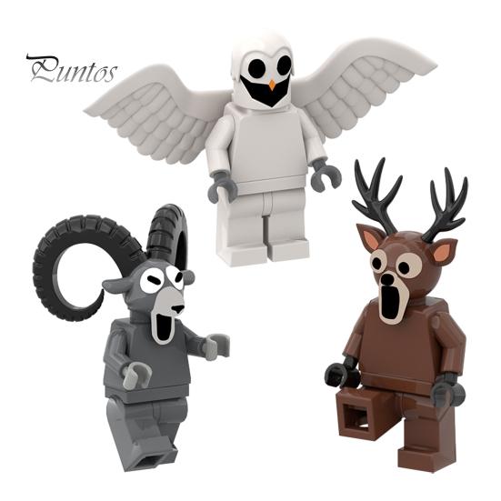 Horror Deer Figurine 1/3/4Pcs Survival Game Action Figure Cartoon Goat Owl Bear Wolf Bat Men Decoration Ornament Forest Night Fans Collectibles
