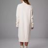 GMXIA Women's High Neck Knit Dress Autumn and Winter New Loose Inside-out Solid Color Thin Sweater Dress