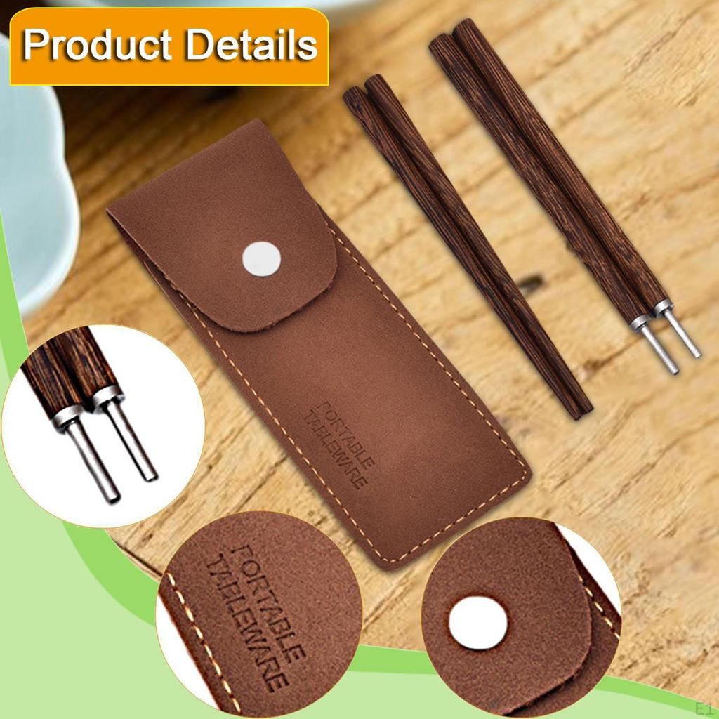 Travel Chopsticks Portable Cutlery Foldable with Carrying Pouch, Outdoor Utensils for Picnic