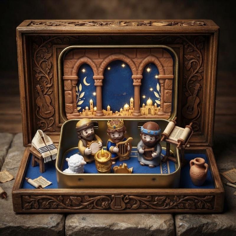 Miniatuurowy Zestaw Szopki Bożonarodzeniowej Drukowany 3D W Puszce Żłóbek Figurki Szopki Ozdoba Dekoracje Świąteczne