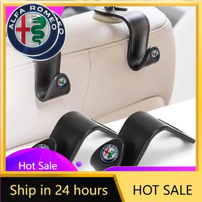 Car Stickers For Alfa Romeo 2Pcs Car Seat Back Hooks Auto Accessories For Alfa Romeo Spider Giulia Giulietta 156 Tonale Mito Ste
