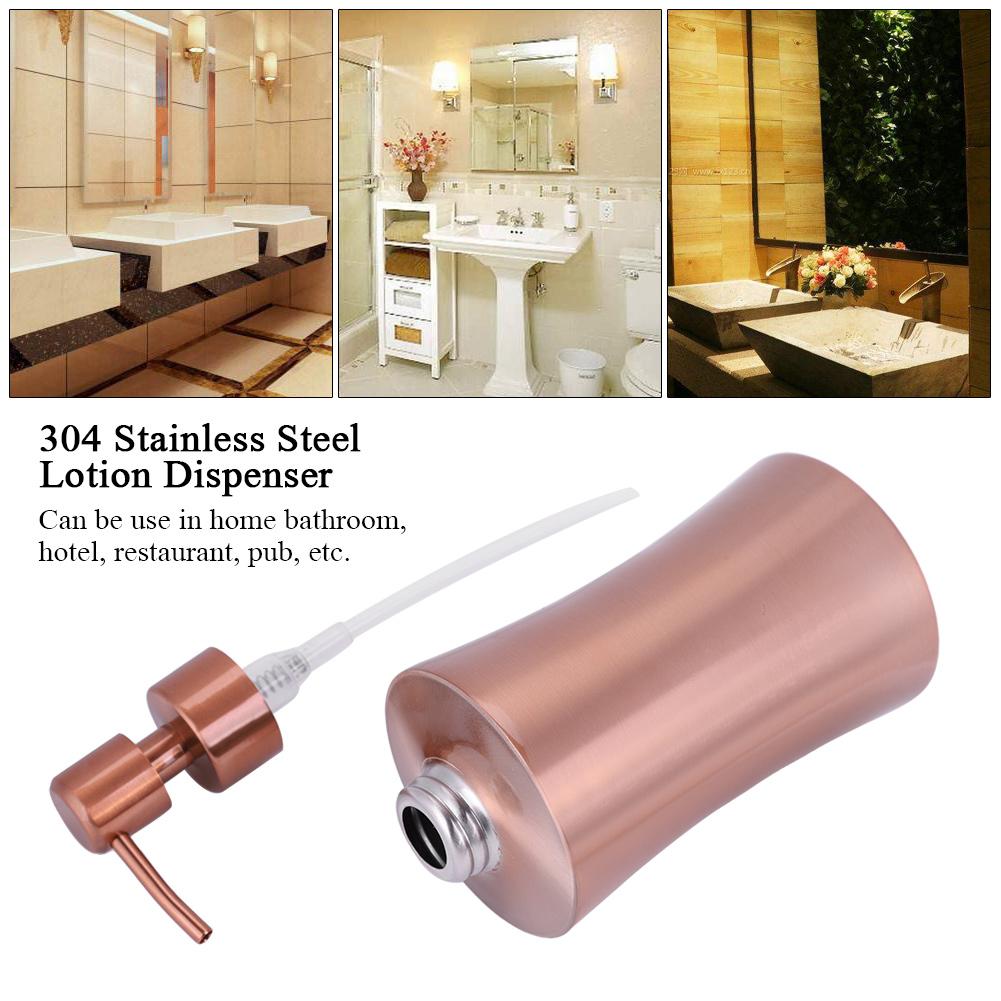 304 Stainless Steel Soap Liquid Shampoo Lotion Dispenser Home Hotel Bathroom Accessory (400ml)