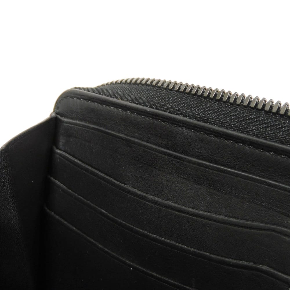 Used 11828 Itauba Scritto Long Zip Wallet 7940 Old Logo Black Zip Around Calligraphy Nero Grigio Men's from Japan