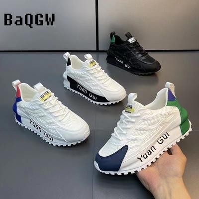 Designer Chunky Sneakers Men Running Shoes Fashion Casual Breathable Leather Mesh Increased Internal Thick Platform Shoes