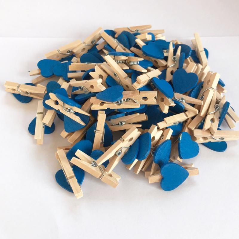 10/20pcs Red Heart LoveWoodenClothes Photo Paper Peg Pin Mini Clothespin Postcard Clips Home Wedding Valentine's Day Decorati