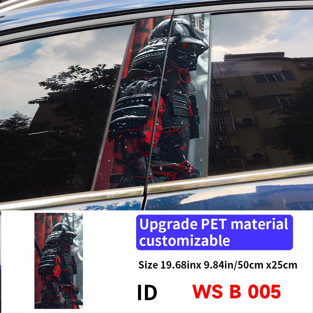 Samurai Car Stickers Waterproof Auto B Pillar Decor Cover Scratches Durable Car Doors Pillar Vinyl Decals Vehicle Decors