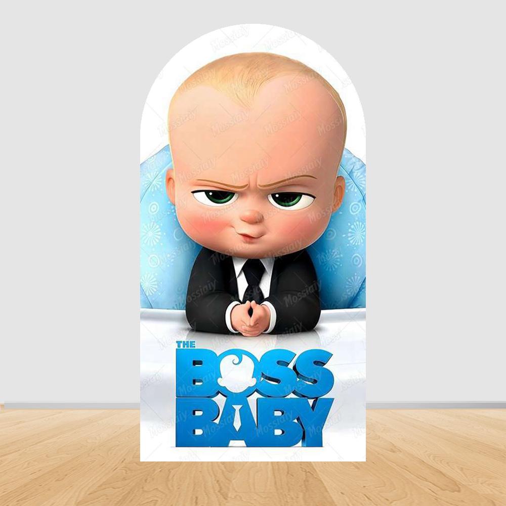 Šťastné narozeniny Boss Baby Oblouk Pozadí Kryt Klučičí Narozeniny Miminkovská Oslava Dekorace Fotografické Pozadí Rekvizity