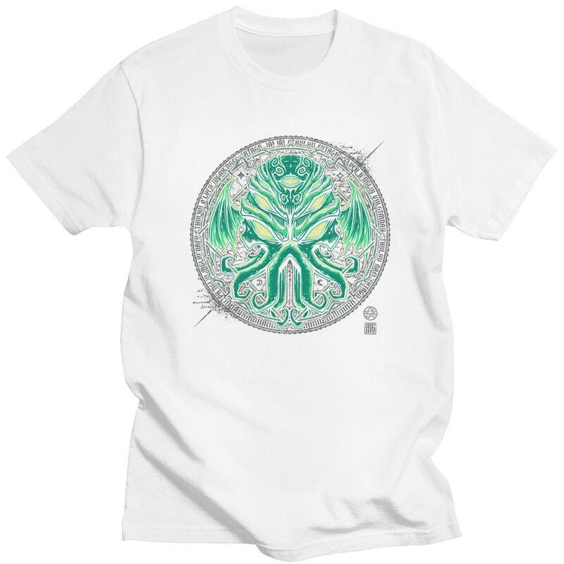 Custom Fashion Lovecraft Monster Cthulhu T Shirts Men Tshirts Casual Tee Tops 100 Cotton Oversized Tshirt Merch