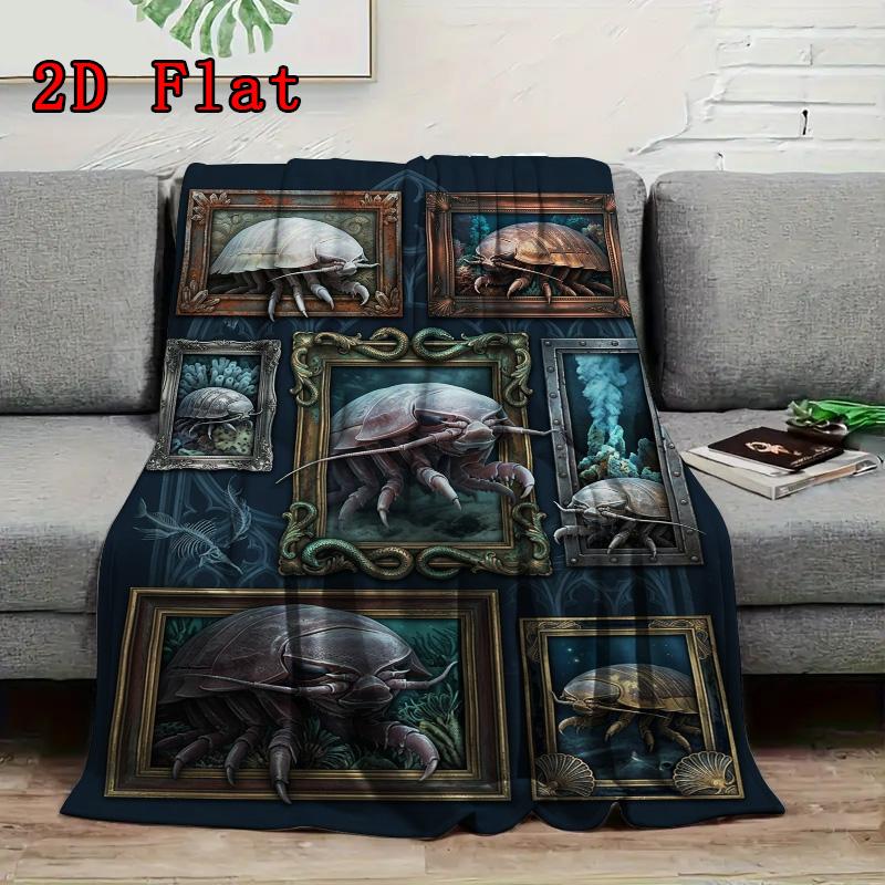 Deep Sea Crab Gallery 2D Flat Pattern Flannel Blanket, High quality All Seasons, Home Decor, Warmth and Comfort, Perfect for Christmas Gifts.