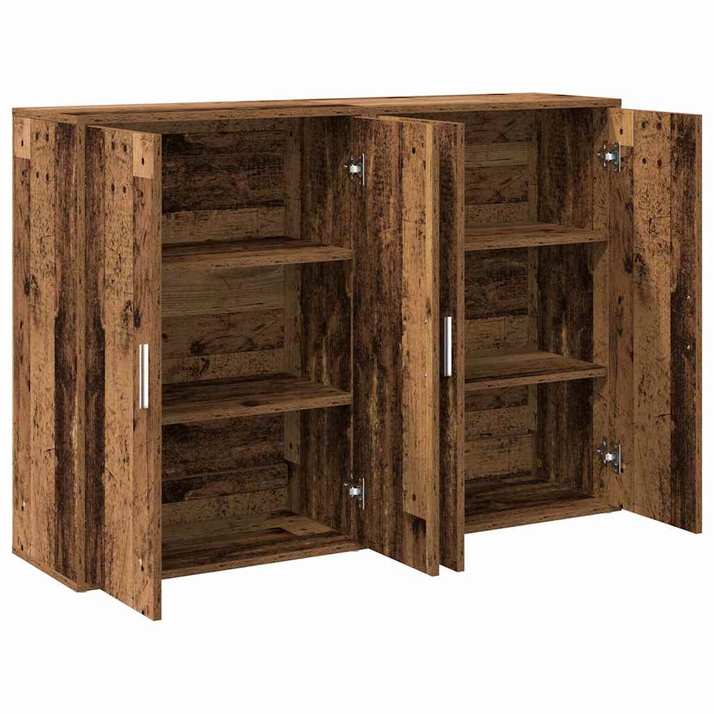 Sideboard 2 pcs Reclaimed Wood Look 60 x 31 x 84 cm Engineered Wood