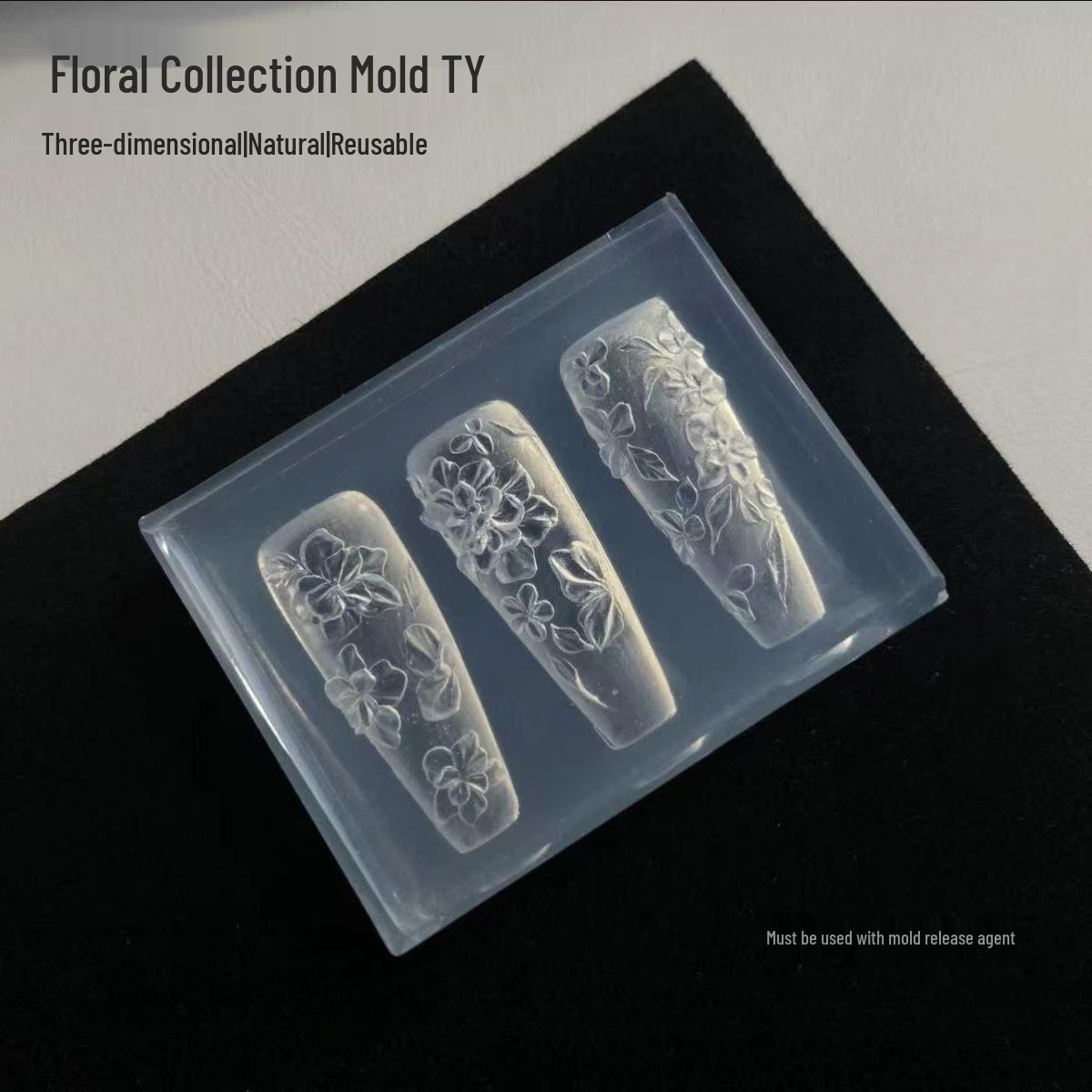 High-Transparency 3D Ice Flower Silicone Molds for Chinese Style Nail Art