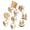 4 pièces/lot Bagues Ouvertes en Acier Inoxydable Supports Base Plate Vide Carré Rond Ovale Plateau Cabochon Résine Cadre Bijoux Fabrication