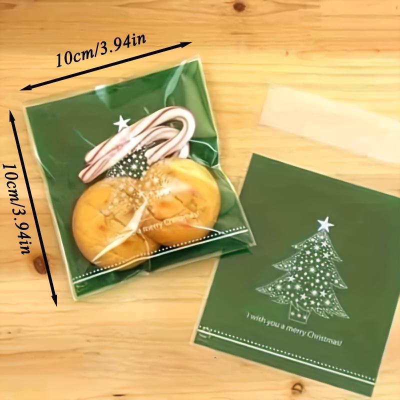 100pcs Santa Claus Red Sled Self-Sealing Plastic Bags – Christmas Cookie Packaging & Daily Life Storage