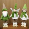 Christmas Decor Plush Doll With Green Scarf For Holiday Window Display