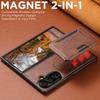 SUTENI Magnet Wireless Charging Luxury Faux Leather Phone Case Card Holder Stand for Samsung Galaxy Z Fold 7 6