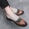 46 Large Size Men's Shoes Brock Engraved Splicing Business Dress Pointed Leather Shoes Business Casual Leather Shoes