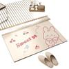 Easy-Clean Entryway Mat: Dirt & Wear-Resistant, Diatomaceous Earth, Cute Animal Design, Cream