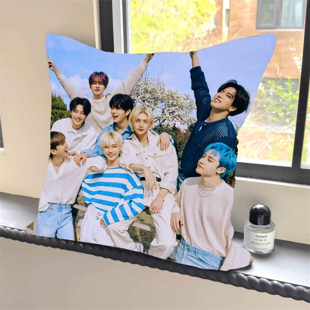 

1PC KPOP S-Stray K-Kids Pillow Case Square Bedroom Sofa Leisure Comfort Cushion Car Home Decoration Pillowcase 40x40 12x12Inch