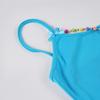 Off Shoulder Cute Backless Tops Colorful Beading Women Sleeveless Pleated Bustier  Women