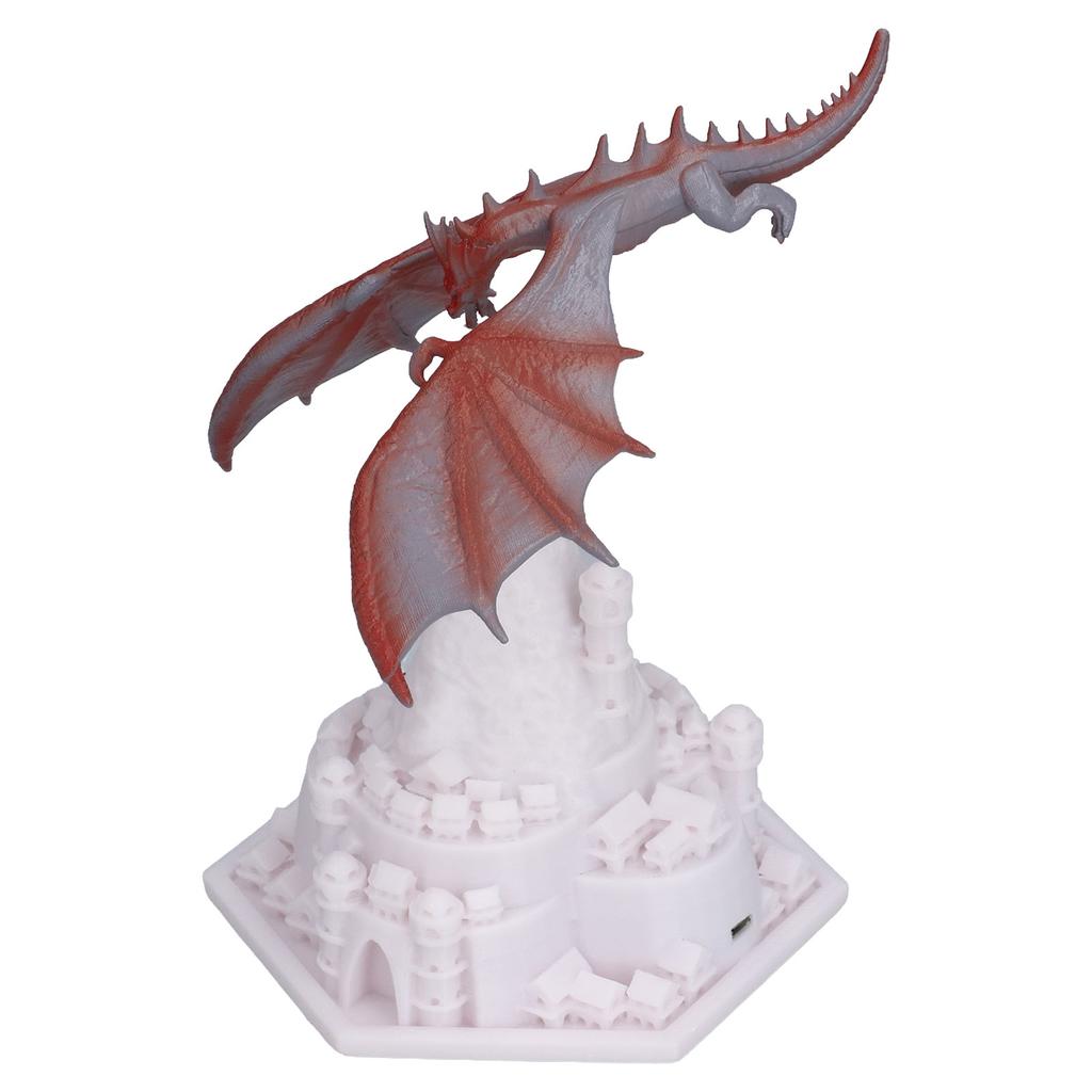 LED Volcano Dragon Lamp USB Charging 3D Printed Fire Dragon Night Light for Baby Rooms Bedrooms