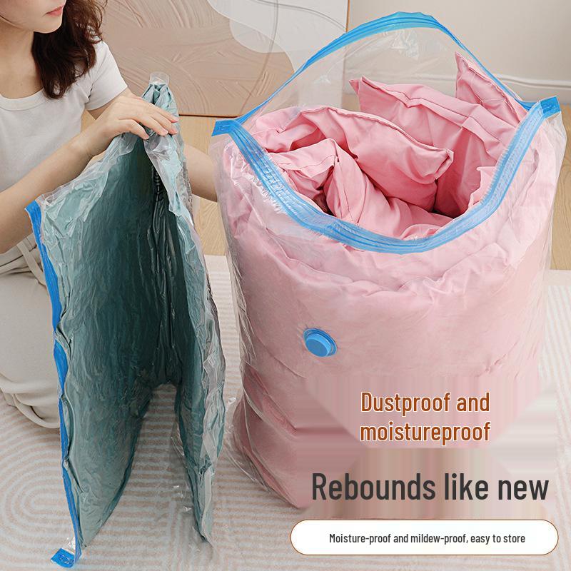 Transparent Blue-Edged Vacuum Compression Bag for Duvets and Clothes