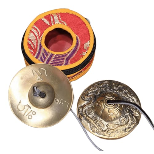 Tingsha Tibetan Bell, Purification Cymbal, Twin Dragon Bell, Folk Instrument, Meditation Tool