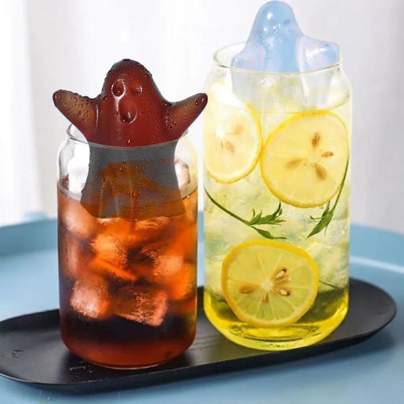 Halloween 3D Silicone Ghost Candle Mold Gypsum Resin Drop Glue Chocolate Soap Candle Making Ice Cube Mould Ornament Party Decor