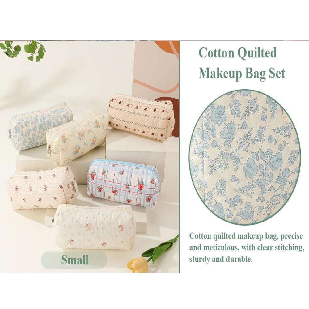 Three-Piece Floral Large-Capacity Makeup and Travel Bag Set