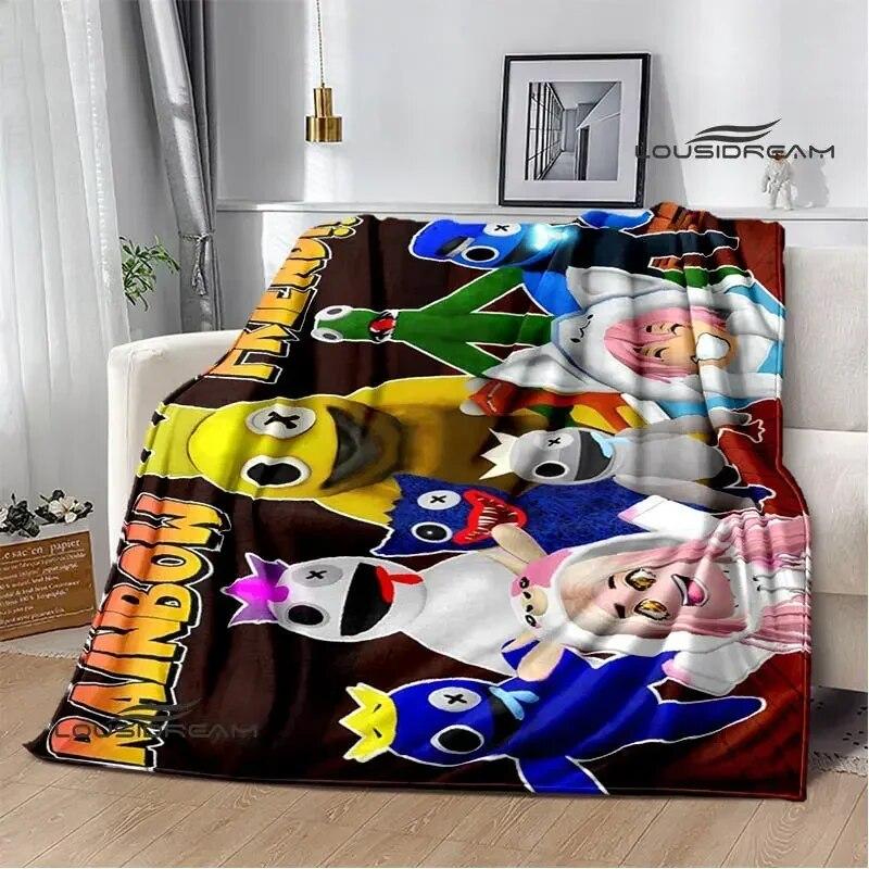 Game Rainbow Friends Cartoon Printed Blankets Warm Flange Blanket Picnic Blanket Blankets for Beds Bed Linings Birthday Gift