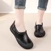 Autumn new first-layer cowhide round head foot cover leather soft-soled single shoes casual women's shoes middle-aged mother shoes