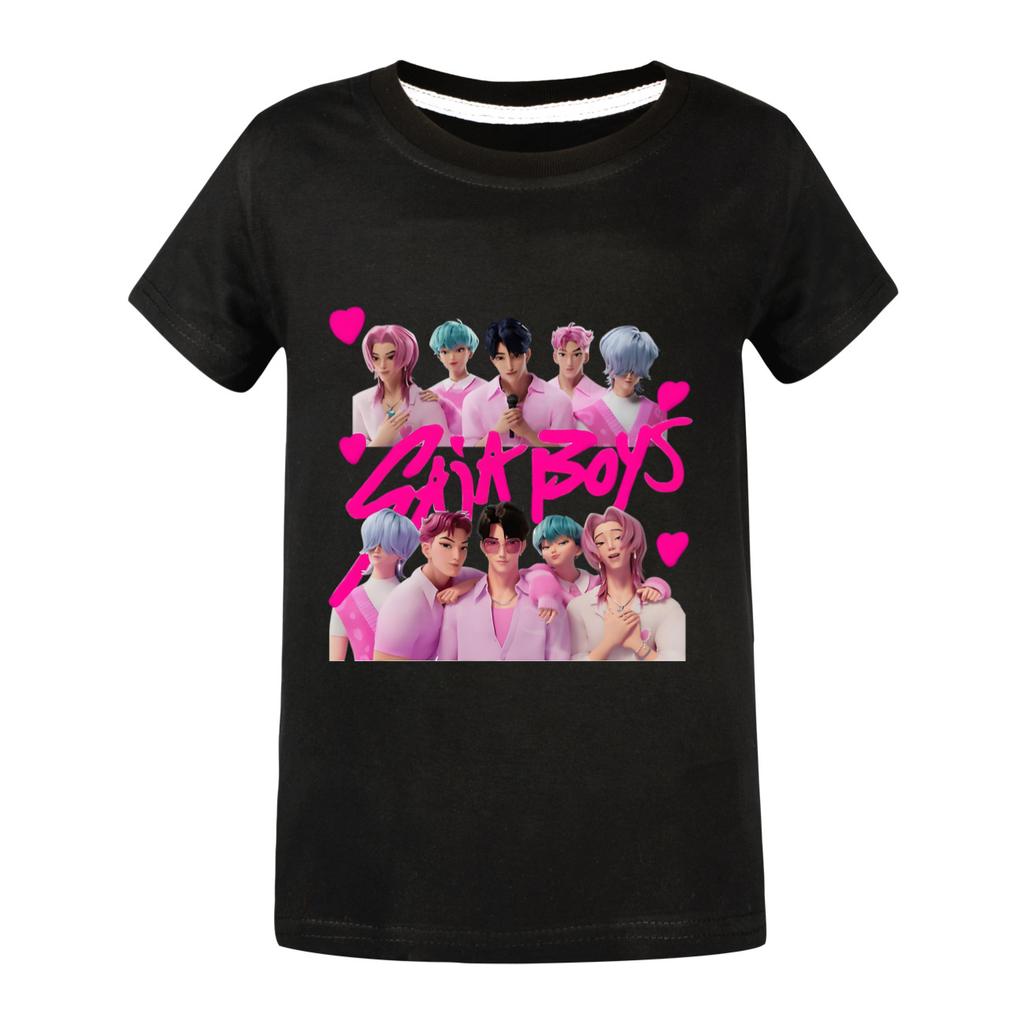 Movie Huntrix Kpop Demon Hunters T-Shirt Boys Girls Summer Crew Neck Short Sleeve Tees Fashion Kids T-shirt