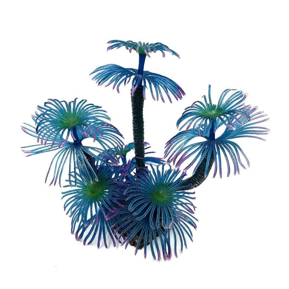 

Lifelike Simulation Silicone Soft Fake Reef Stone Fish Tank Ornament Coral Reef Artificial Coral синий