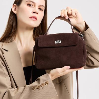 Mattes Rindsleder Damen Temperament Einzelne Schulter Tragbar Pendler Mode Herbst und Winter Großes Fassungsvermögen Leder Messenger Damen Tasche