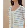 INMAN Women's Cool-Feel Striped Knit Cardigan