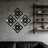 4Pcs 3D Acrylic Mirror Stickers Geometry Hollow Pattern Modern Room Bathroom Decor Diy Wall Decoration Supplies