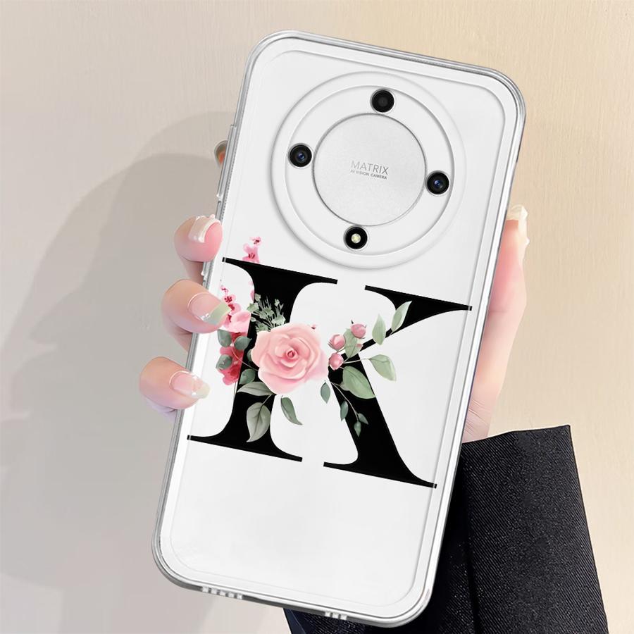 Flower Letters Case for Honor 90 Lite X9a X7b X8 X8b X9b X8a Soft Phone Cover