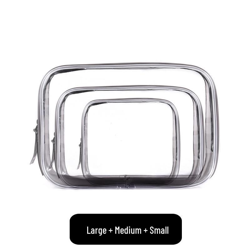Large Capacity Waterproof Transparent Makeup Bag - Portable Toiletry Organizer for Travel