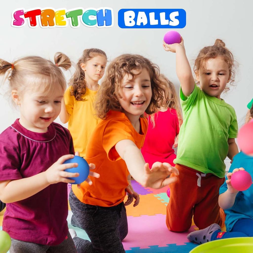 Slowrising Stress Balls for Kids and Adults- 12 Pcs Sensory Balls Fidget Toys for Kids with Autism, Stretch Squishy Balls for Anxiety Relief, Fidget