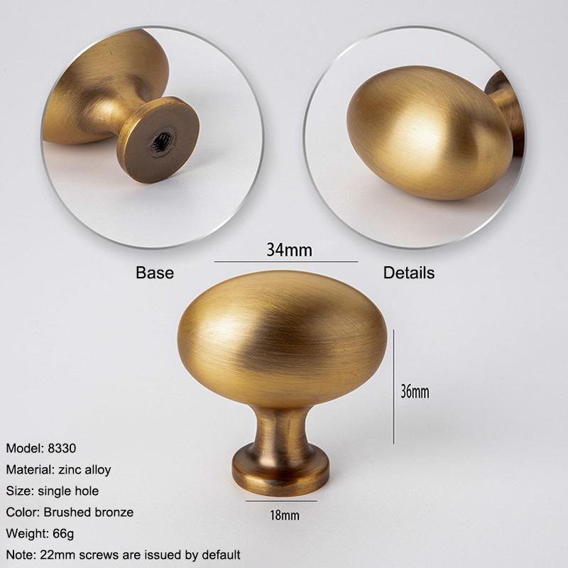 1Pcs Retro Wardrobe&Kitchen Cabinet Pull Antique-Bronze Cabinet Handle American Single-hole Drawer Knob Furniture Handle