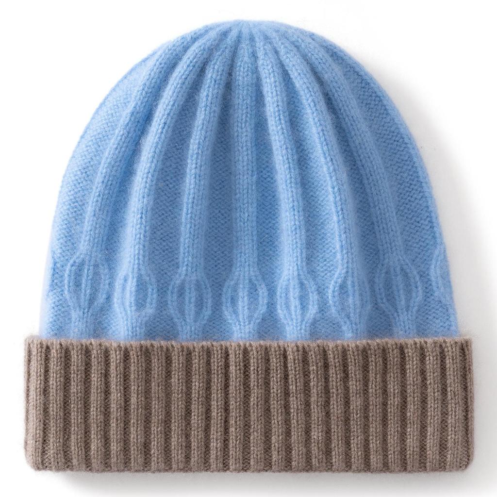 2025 Autumn/Winter Cashmere Kids' Knitted Turban Hat - Cute, Folded Edge, Unisex Hat