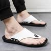 Fashion Shiatsu Men's Shoe Leather Beach Flat Flip Flops Slides Eva Comfortable Clappers 2025 Elegant Designer Luxury Pvc Male Slipper
