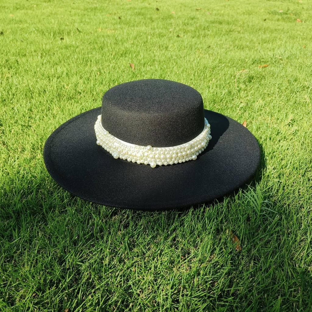 Flat Top French Fedora Classic Men's and Women's Jazz Hat Panama Hat Church Hat Chapeau Femme Hats for Woman