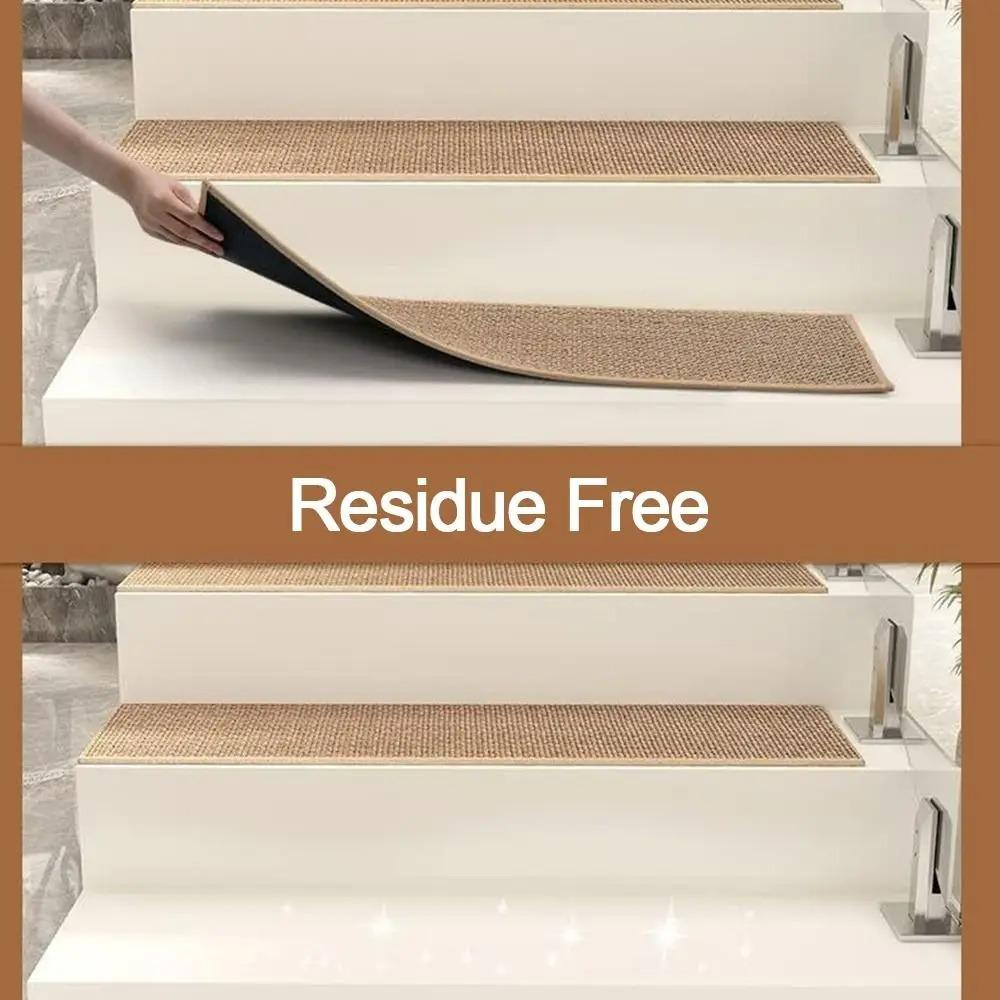 1/5PCS Durable Imitation Linen Stair Treads Non-Slip Water Absorption Floor Mat Noiseproof Washable Home Steps Protective Mat Pe